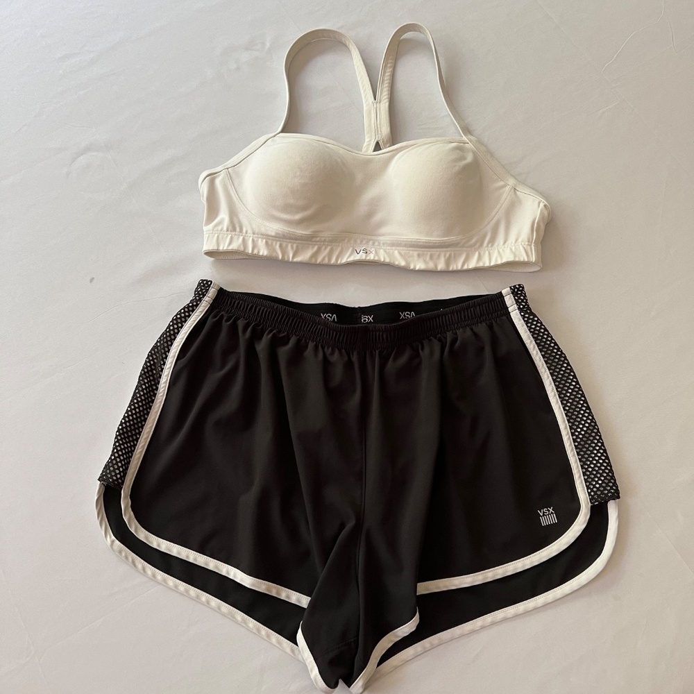 Victoria's Secret VSX Sport Bra Padded Racerback White Sz L - Picture 8 of 10